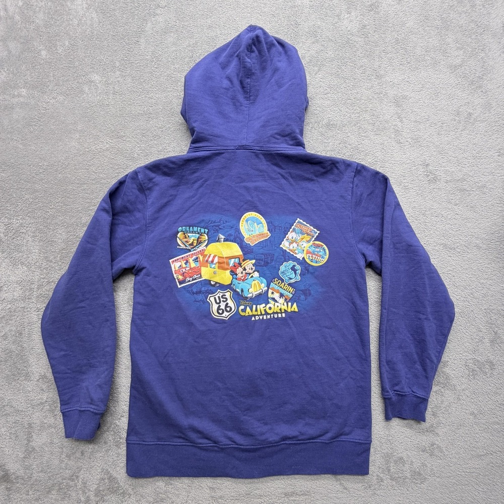 Disney Parks Hoodie Mens L Purple‎ Full Zip Hooded Fleece California Adventure